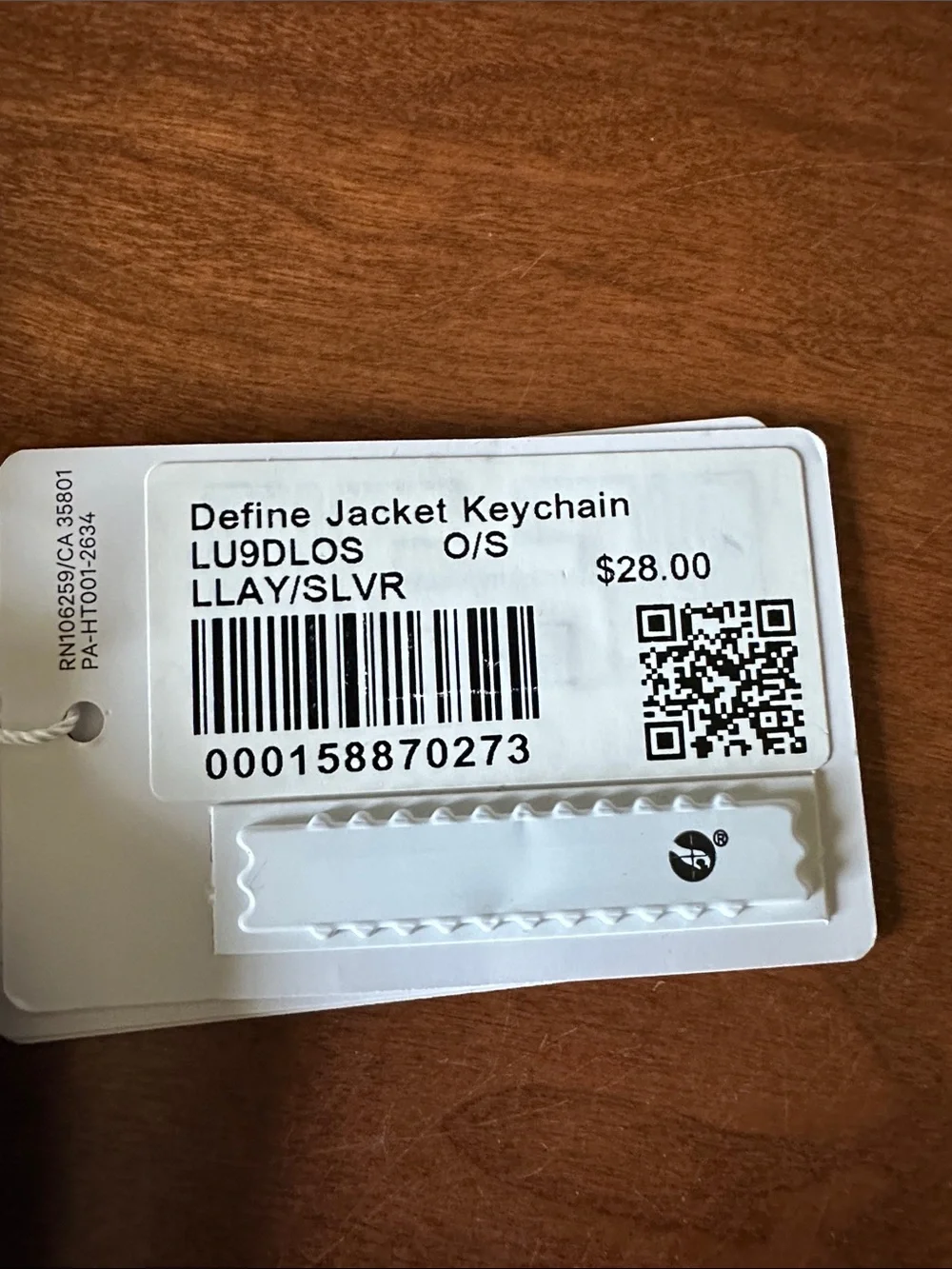 Lululemon Lilac Mini Define Jacket Keychain with Silver Hardware NWT